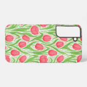 Tulissen in Rot und Grün Samsung Galaxy Hülle (Rückseite (Horizontal))