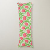 Tulissen in Rot und Grün Seitenschläferkissen (Vorderseite Vertikal)