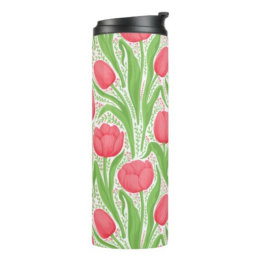 Tulissen in Rot und Grün Thermosbecher (Nach links gedreht)