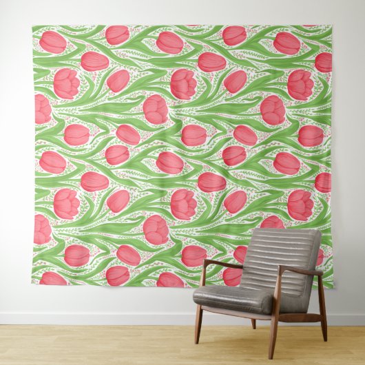 Tulissen in Rot und Grün Wandteppich (Beispiel (Horizontal))