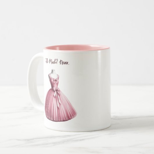 Tulle viel? Nie. Rosa Kleid Coquette Tasse (Vorderseite Links)