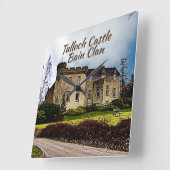 Tulloch Castle - Bain Clan Quadratische Wanduhr (Winkel)