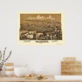 Tullytown, PA Panoramic Map - 1887 Poster (Küche)