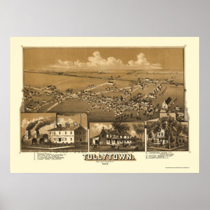 Tullytown, PA Panoramic Map - 1887 Poster