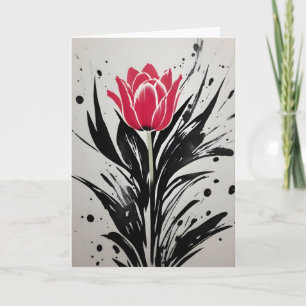 Tulpe - Aquarellblumen Karte