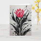 Tulpe - Aquarellblumen Karte (Gelbe Blume)