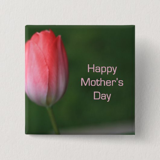 Tulpe-Blume, Tag der glücklichen Mutter Button (Vorderseite)