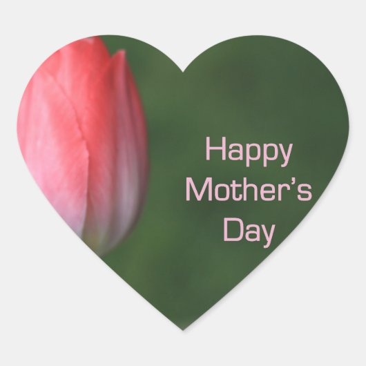 Tulpe-Blume, Tag der glücklichen Mutter Herz-Aufkleber (Vorderseite)