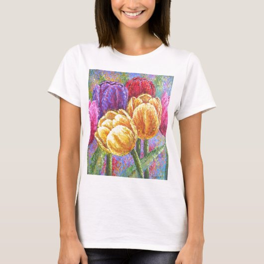 Tulpe-Blumen-Blumenmalerei-Kunst - multi T-Shirt (Vorderseite)