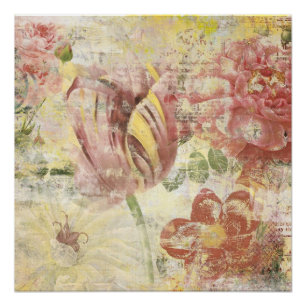 Tulpe-Blumen-Collage Poster