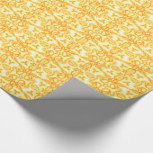 Tulpe-Blumendamast-Frühlingsgelb Geschenkpapier (Ecke)