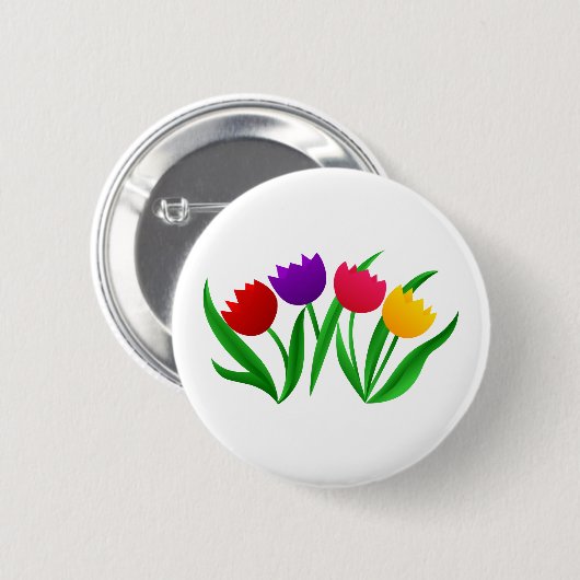 Tulpe-Blüte Button (Vorne & Hinten)