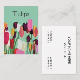 Tulpe Farbige Florale Tulpe Visitenkarte