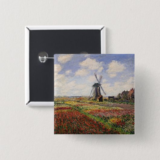 Tulpe-Felder Rijnsburg Windmühle Claude Monets | Button (Vorne & Hinten)