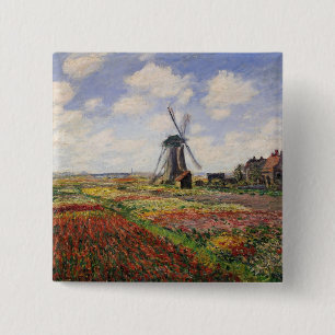 Tulpe-Felder Rijnsburg Windmühle Claude Monets Button
