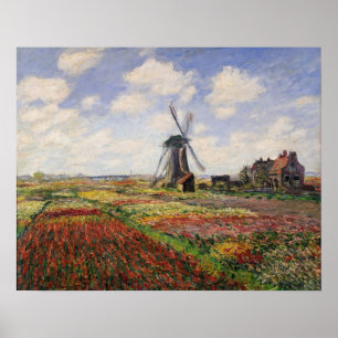 Tulpe-Felder Rijnsburg Windmühle Claude Monets   Poster
