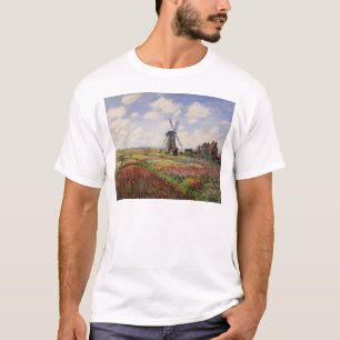 Tulpe-Felder Rijnsburg Windmühle Claude Monets T-Shirt