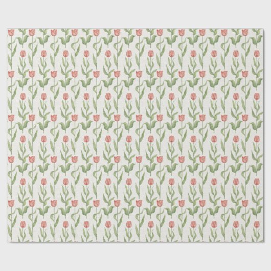 Tulpe-Garten-Muster Geschenkpapier (Flach)