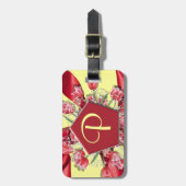 Tulpe-Gewohnheits-Monogramm Gepäckanhänger (Vorderseite vertikal)