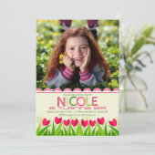 Tulpe-GrenzFoto-Einladung Einladung (Stehend Vorderseite)