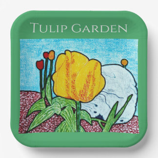 Tulpe im Garten Pappteller