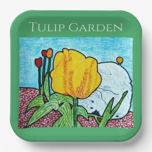 Tulpe im Garten Pappteller (Vorderseite)