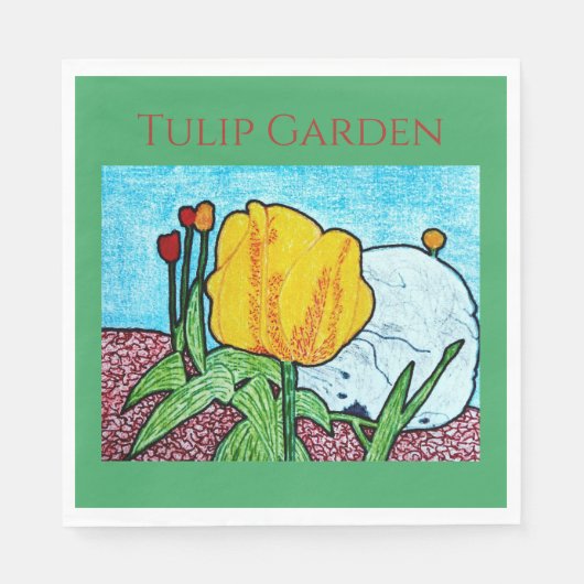 Tulpe im Garten  Serviette (Vorderseite)