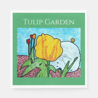 Tulpe im Garten Serviette