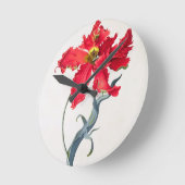 Tulpe: Perroquet Rouge Runde Wanduhr (Winkel)