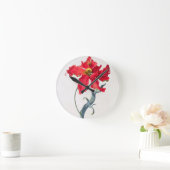 Tulpe: Perroquet Rouge Runde Wanduhr (Zuhause)