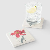 Tulpe: Perroquet Rouge Steinuntersetzer (Seitenansicht)