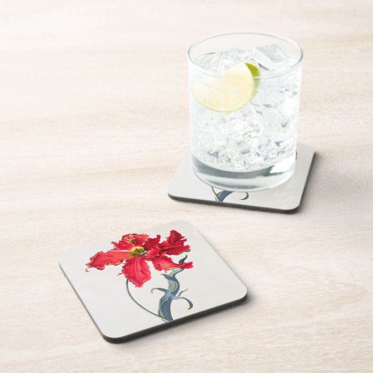 Tulpe: Perroquet Rouge Untersetzer (Rechte Seite)