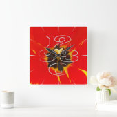 Tulpe Quadratische Wanduhr (Zuhause)