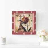 Tulpe Quadratische Wanduhr (Zuhause)