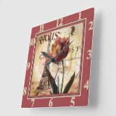 Tulpe Quadratische Wanduhr (Winkel)