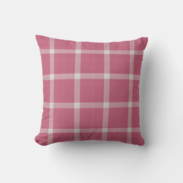 Tulpe Rosa Gingham Karo Kissen (Vorderseite)