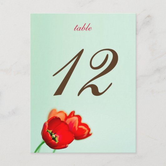Tulpe Rosa Tischnummer (Vorderseite)