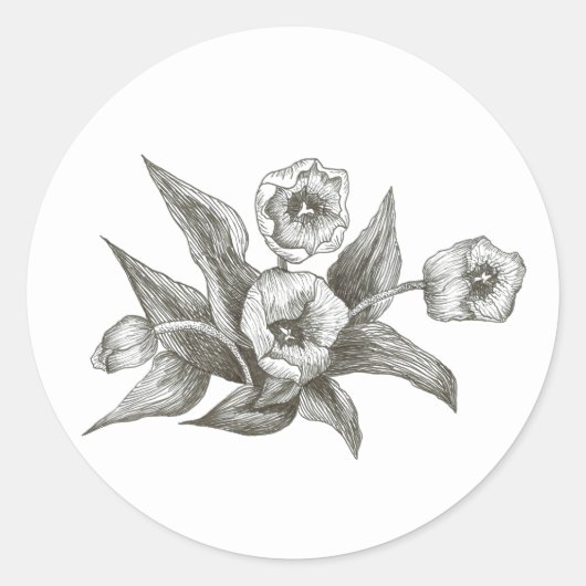 Tulpe Runder Aufkleber (Vorderseite)