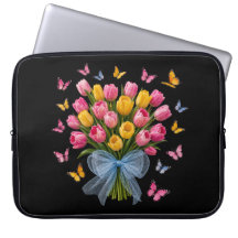 Tulpe & Schmetterlinge Eleganz Laptop-Hülle
