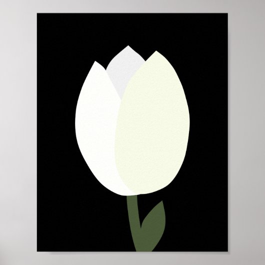 Tulpe Schwarz und Weiß Poster (Vorne)
