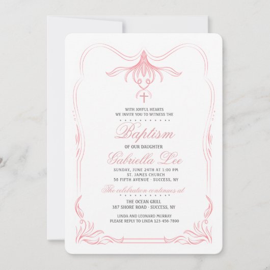 Tulpe-Spitzenblumeneinladung Einladung (Vorderseite)