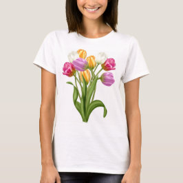 Tulpe-T-Shirt für Frauenfrühlings-Blumen T-Shirt