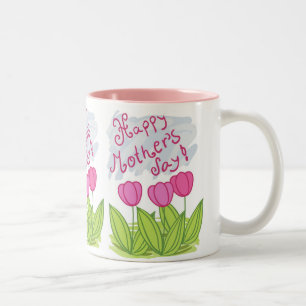 Tulpe-Tasse der Tag der Mutter Zweifarbige Tasse