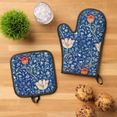Tulpe, William Morris Ofenhandschuh & Topflappen-Set (Oben Unten)