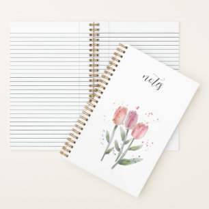 Tulpen-Aquarell-Spiralblock Notizblock