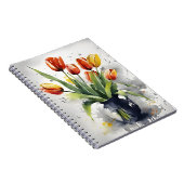Tulpen - Aquarellblumen Notizblock (Rechte Seite)
