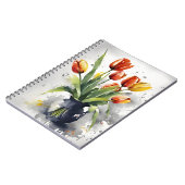 Tulpen - Aquarellblumen Notizblock (Linke Seite)