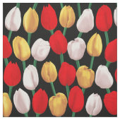 Tulpen auf Schwarz. Stoff (Muster)