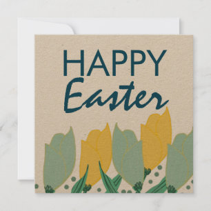 Tulpen-Blumen-Fröhliche-Ostern-Handgezeichnet-Bota Karte