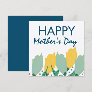 Tulpen-Blumen-Happy-Motherday-Handgezeichnet Karte